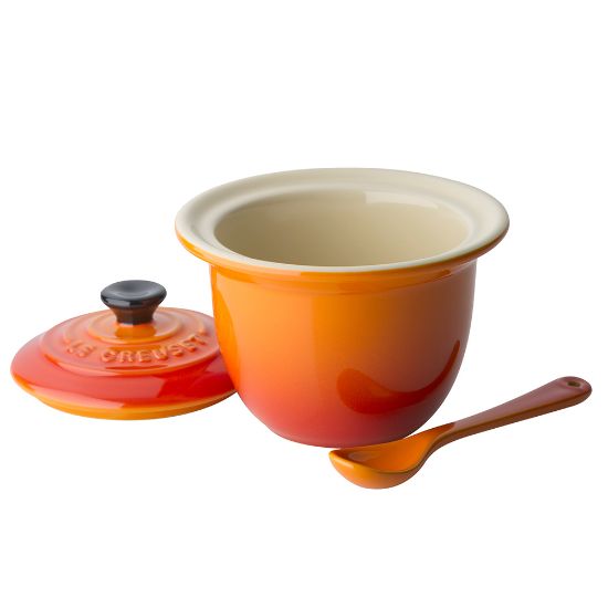 Bild von Mini-Serviertopf mit Löffel, ofenrot