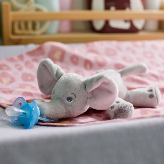 Bild von Schnullertier "Snuggle Elefant" + Schnuller "Ultra Soft" SCF348/13, türkis