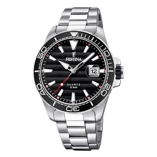 Bild von Quarzuhr "F20360/2", stahl-schwarz