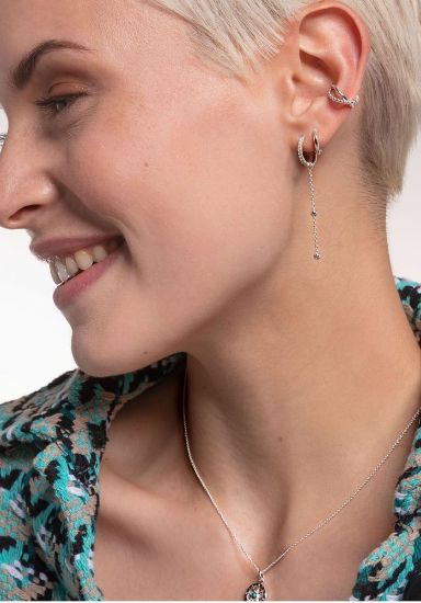 Bild von Single-Ohrklemme "Dots", silber