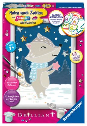 Bild von Malen nach Zahlen "Gute Nacht, kleiner Dachs"