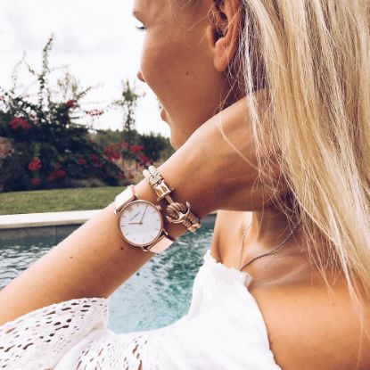 Bild von Ankerarmband "PHREP", rosegold, hellbraun, L