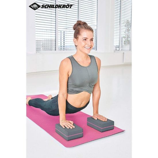 Bild von Yoga Block, grau-pink