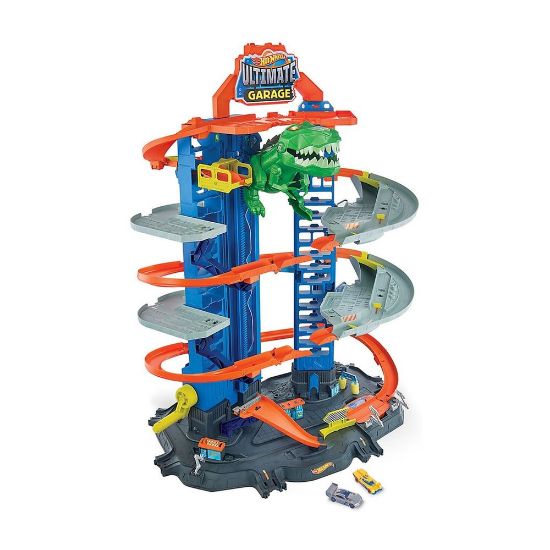 Bild von Spielset Hot Wheels "Megacity Parkgarage mit T-Rex-Angriff"