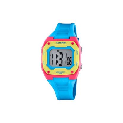 Bild von Digitaluhr "Color Splash K5813/4", blau-rot-gelb
