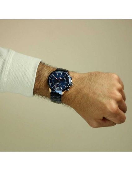 Bild von Chronograph "Connected 18809/1", rosegold-blau