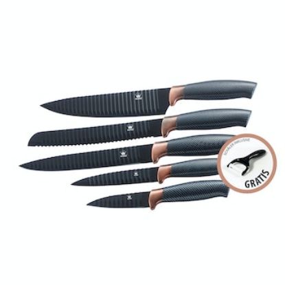 Bild von Messerset Carbon Optic inkl. Sparschäler 6-tlg., schwarz