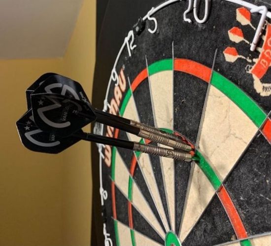 Bild von Dartscheibe mit Pfeilen, 45,8 cm