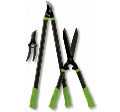 Bild von Gartenscheren-Set, 3-teilig, grün-grau