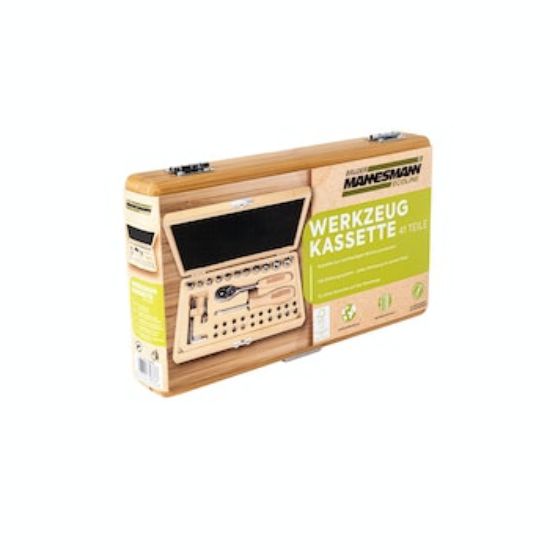 Bild von Werkzeugsatz im Bambuskoffer, 41-tlg