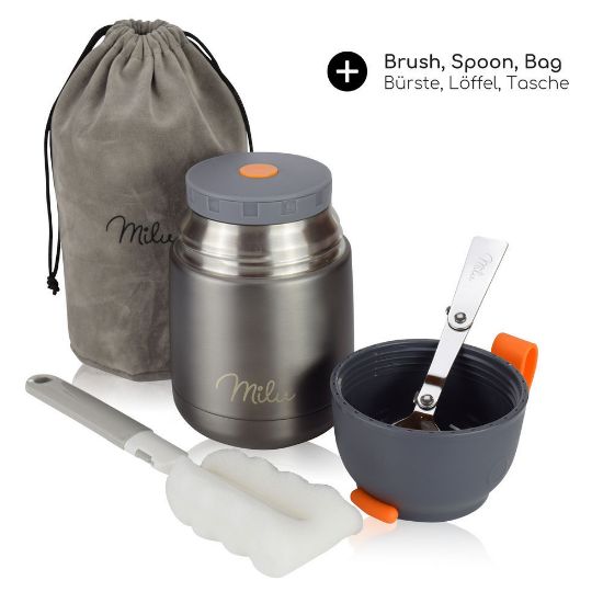 Bild von Isolier-Speisebehälter-Set, 4-tlg., 450ml, grau/orange