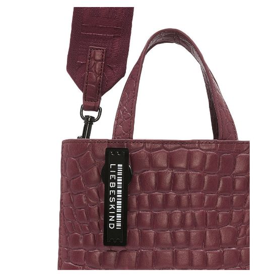 Bild von Handtasche "WAXY Kroko Paper Bag", S, peony