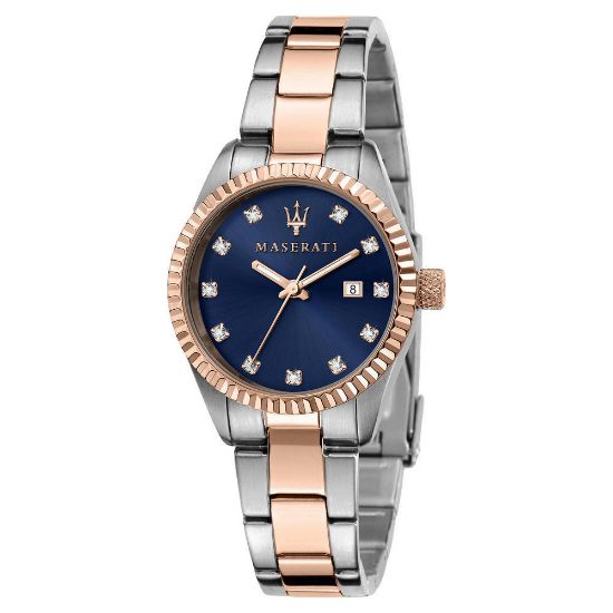 Bild von Quarzuhr "Competizione", 31 mm, blau/rosegold/silber