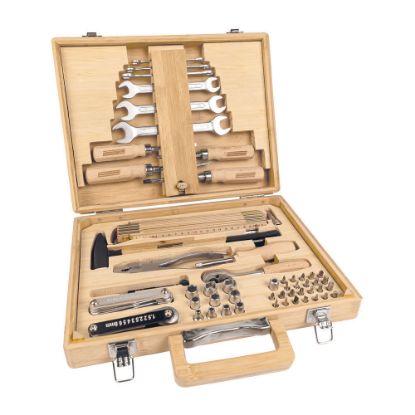 Bild von Bambus-Werkzeugkoffer "bestückt", 75-tlg.