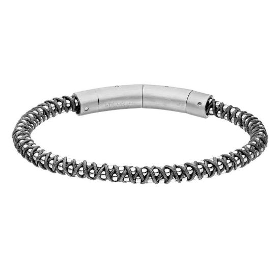 Bild von Armband "MIAMI-LEVI", Edelstahl-Nylon, anthrazit