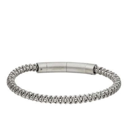 Bild von Armband "MIAMI-LEVI", Edelstahl-Nylon, silber