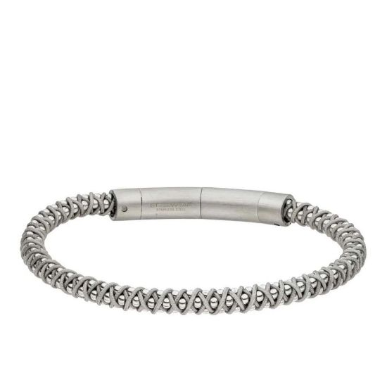 Bild von Armband "MIAMI-LEVI", Edelstahl-Nylon, silber