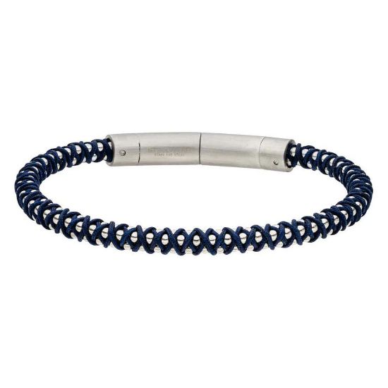 Bild von Armband "MIAMI-LEVI", Edelstahl-Nylon, blau