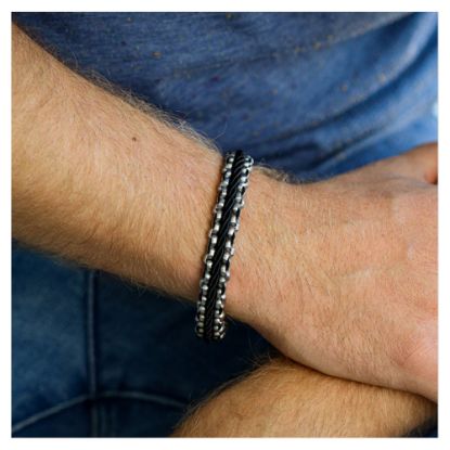 Bild von Armband "MADRID - ENZO", schwarz-edelstahl