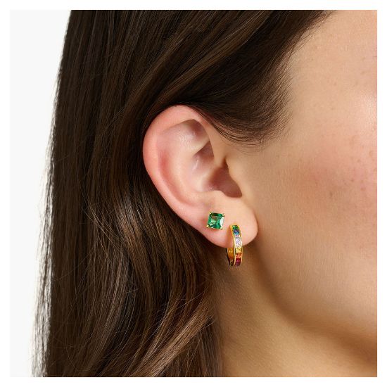 Bild von Creolen "Pavé CR668-996-7", 20 mm, mehrfarbig/vergoldet