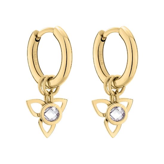 Bild von Paar Creolen Blüte "TJ-0016-E-15", IP Gold