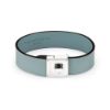 Bild von Lederarmband "LJ-1283-B-23" mit Edelstahlverschluss, silber/türkis