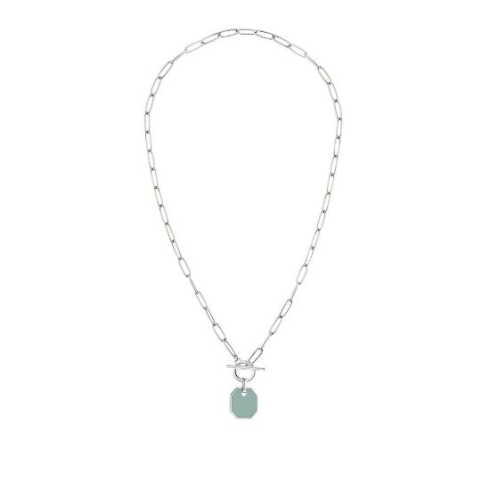 Bild von Halskette "LJ-1300-N-45" aus Edelstahl, hellblau