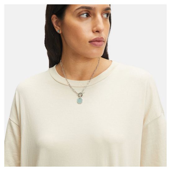 Bild von Ohrstecker "LJ-1306-E-07" aus Edelstahl, hellblau