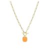 Bild von Halskette "LJ-1301-N-4"5 aus Edelstahl, IP Gold, orange