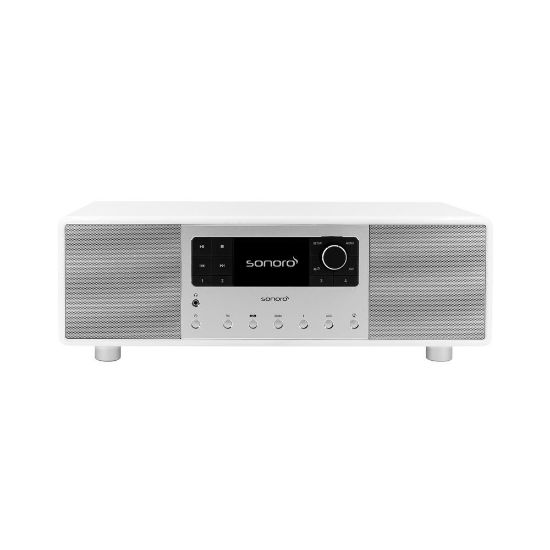 Bild von "PRIMUS" 2-Wege All-In-One Musiksystem mit Internetradio, integriertem Subwoofer, DAB+ und BT, Weiß hochglänzend