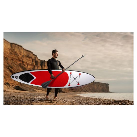 Bild von Stand Paddle Board Komplettset, 305x71cm, rot/weiß