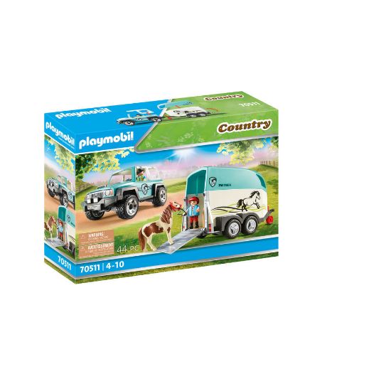 Bild von PKW mit Ponyanhänger