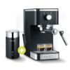 Bild von Espresso Siebträgermaschine "Salita ES402" + Milchaufschäumer "MS702" im Set, Schwarz