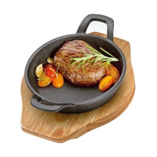 Bild von Servierpfanne BBQ mit 2 Griffen inkl. Holzbrett