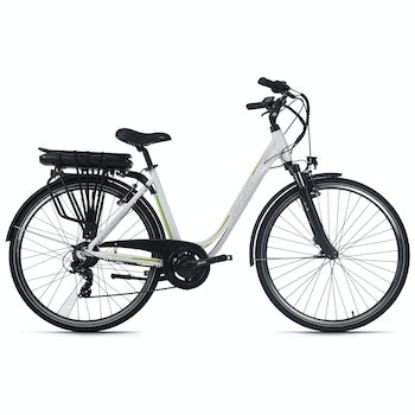 Bild von Alu City Pedelec ADORE Versailles 28'' E-Bike weiß-grün 250 Watt Li-Ion 36V/10,4 Ah 7 Gänge