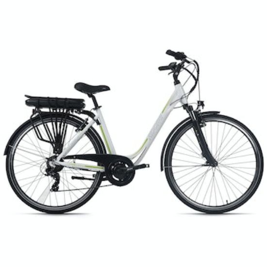 Bild von Alu City Pedelec ADORE Versailles 28'' E-Bike weiß-grün 250 Watt Li-Ion 36V/10,4 Ah 7 Gänge